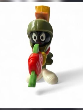 Green and Red Marvin-Style Action Figure with Red Blaster - Kids Play Figure